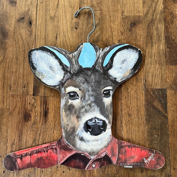 Vintage Art Vintage Stupell Art Annie Rhinehart Wood Hanger Deer Poshmark